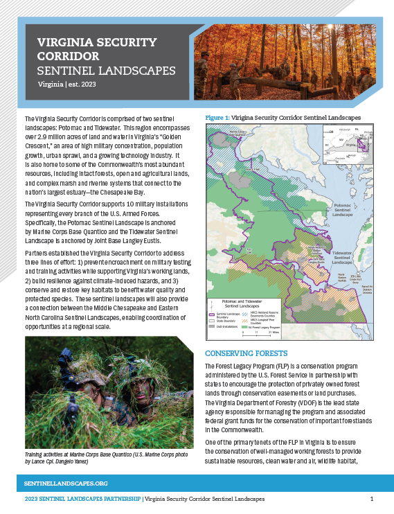 Virginia Security Corridor | Sentinel Landscapes