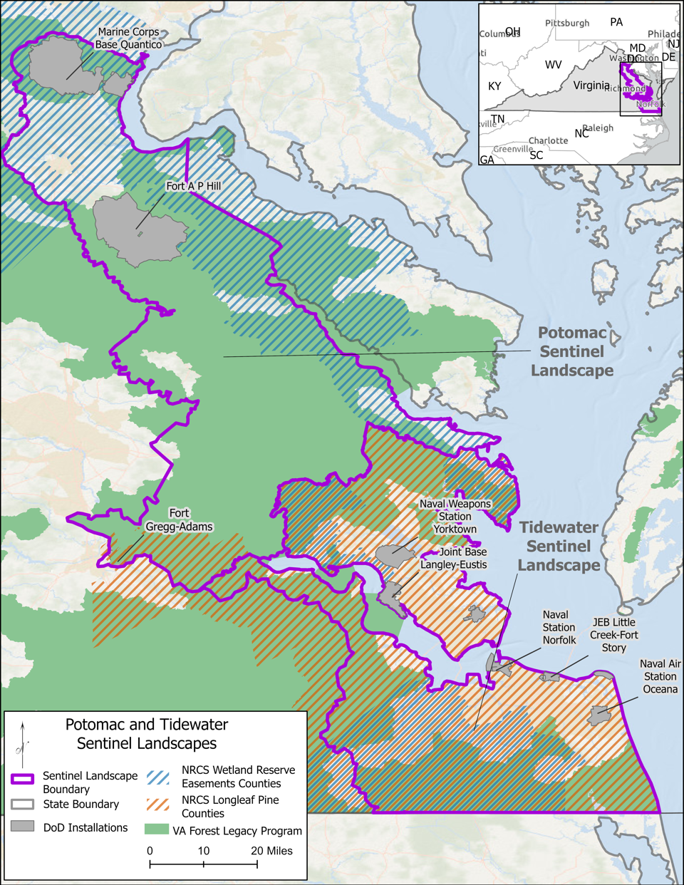 Combined Potomac And Tidewater Sentinel Landscapes 2023Calloutlabel V3